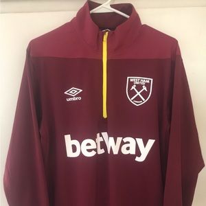 EUC Umbro West Ham 3/4 Zip Training Top
